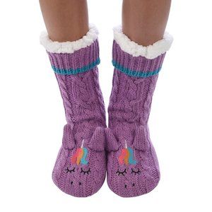 NWT Snoozies Cozy Sherpa Lined Unicorn Socks!